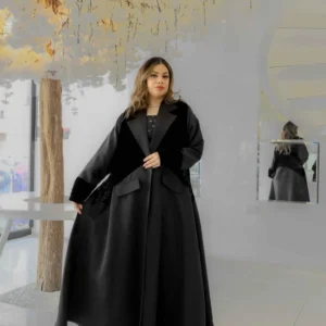 بليزر راقي مخمل اسود و تفتا بتطريز جانبي