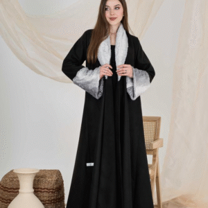 عباية شتوية فرو سوداء