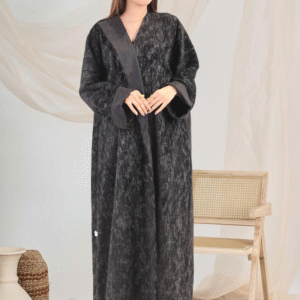 عباية سوداء جاكار بلمعة خفيفة